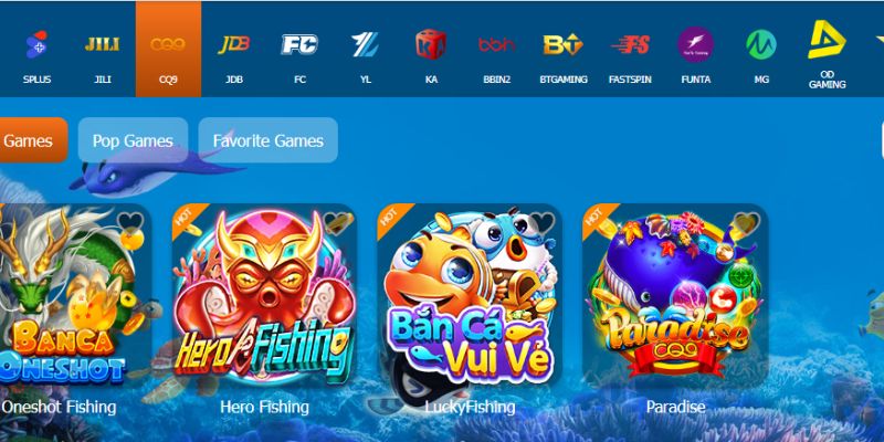 Các tựa game bắn cá cực hot tại sảnh CQ9